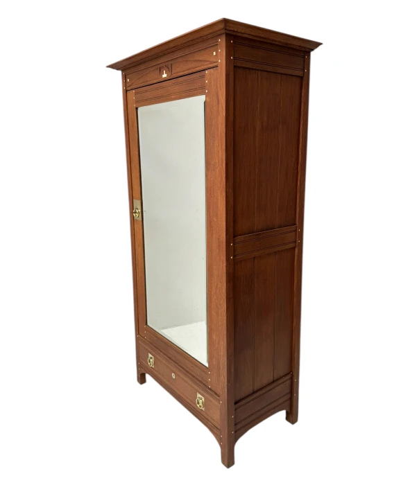 Arts & Crafts One-Door Armoire or Wardrobe Onder den Sint Maarten Style, 1900s